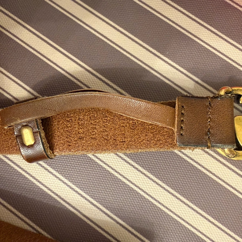Gucci Brown Leather Double G Buckle Belt - Picture 5 of 7